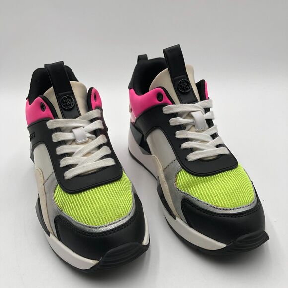Guess Wedge‎ Sneakers Women's size 6 M Black White Pink GWtypical3 - Picture 1 of 16